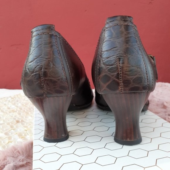 Clarks Vintage Mary Jane Pinup Pumps Retro Comfort Heels Granny Aestethic 6 - Picture 6 of 8